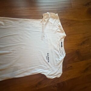 Balmain White T-Shirt. Size S. Okay condition